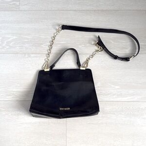Steve Madden Black Satchel with Gold Details